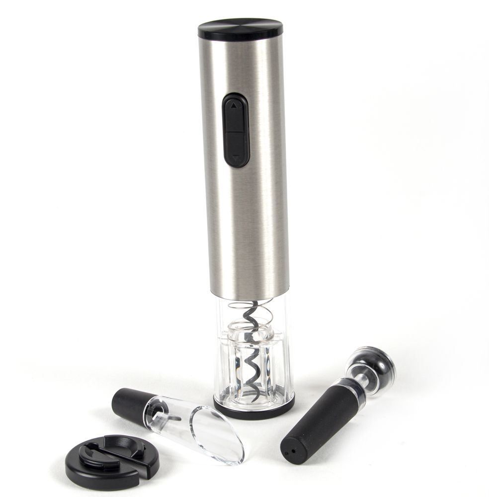 Kit Abridor De Vinho Elétrico Havan Casa 4 Peças - Prata