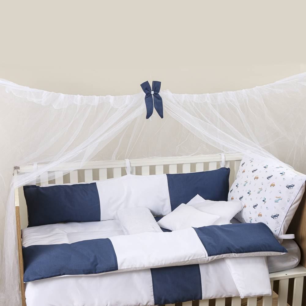 Kit Berço New Basic Yoyo Baby 9 Peças - Carros Azul