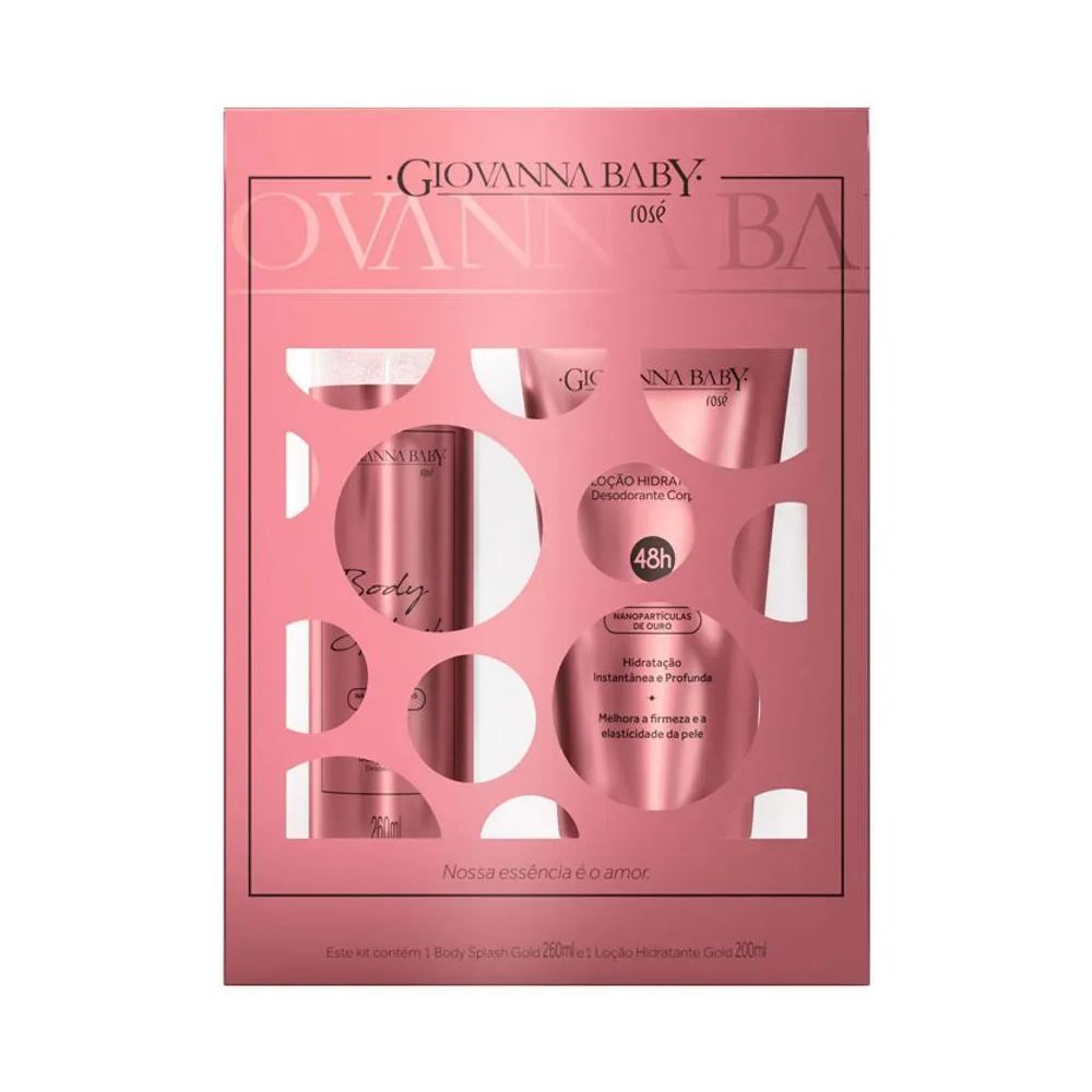 Kit Body Splash E Loção Hidratante Giovanna Baby - Rose Gold