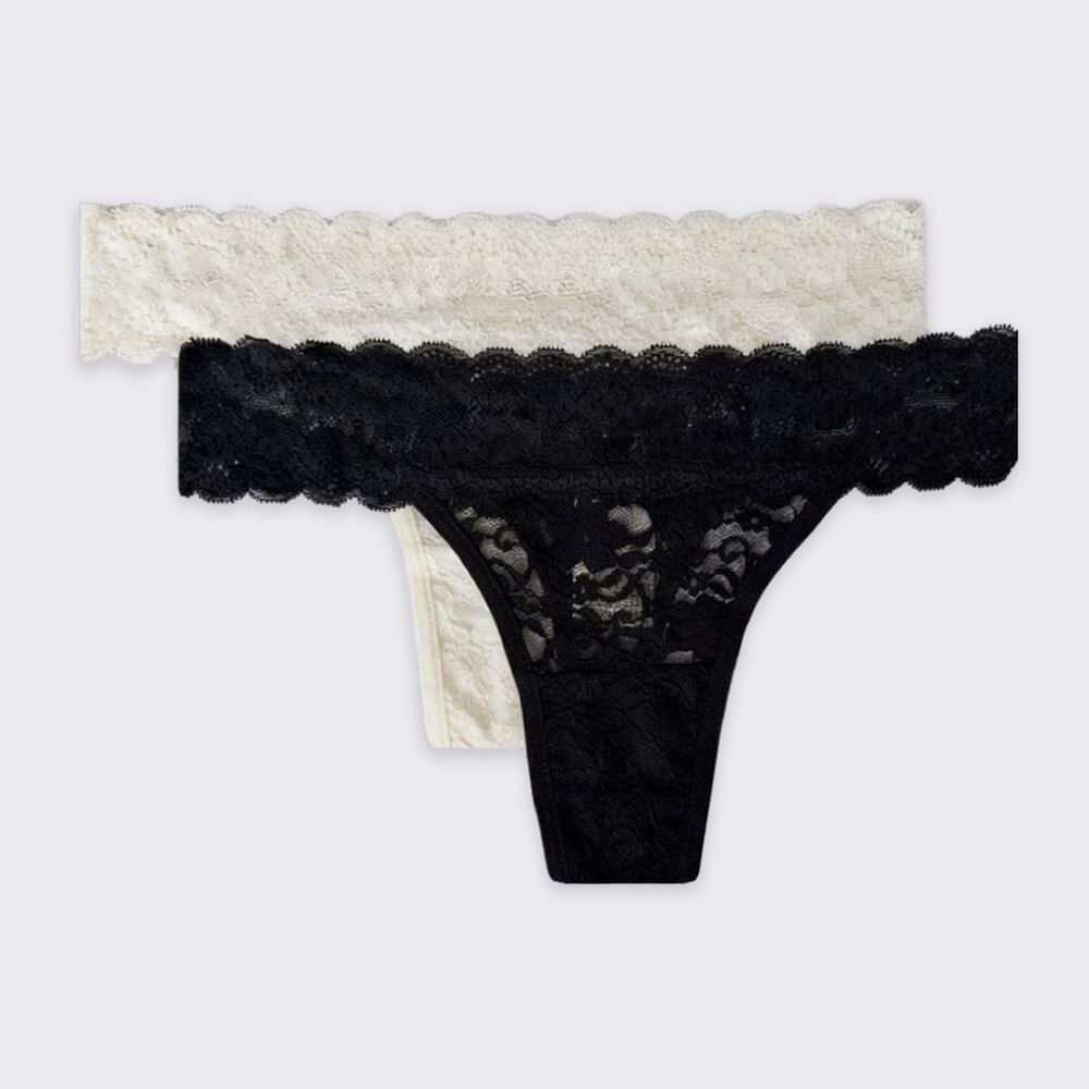 Kit Calcinha Fio Dental De Renda Com 2 Unidades Holla