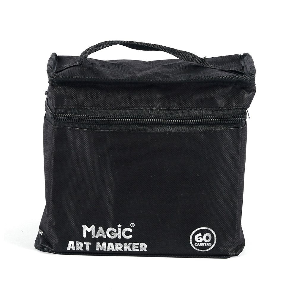 Kit Canetinhas 60 Cores Ponta Dupla Art Marker - Magic Kids