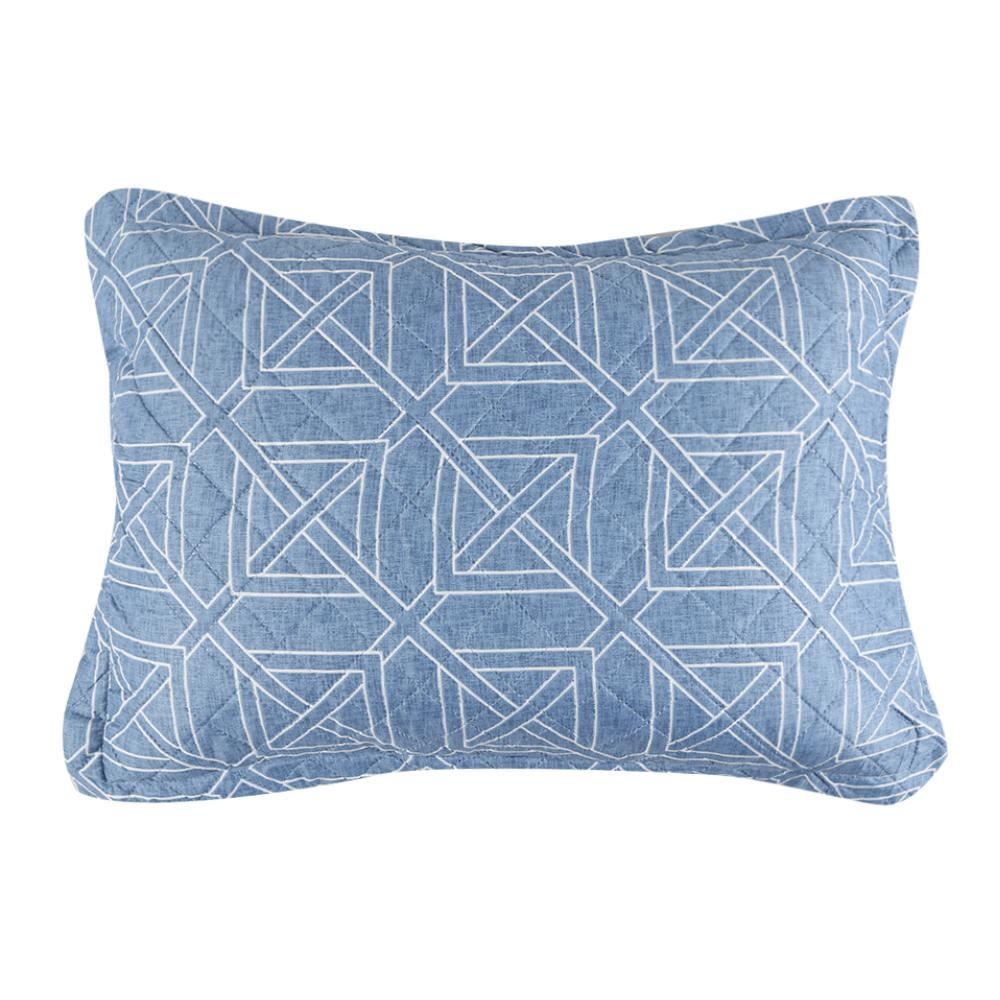 Kit Colcha Casal 100% Poliéster Versalhes Havan Casa 3 Pçs - Colin Azul Geo