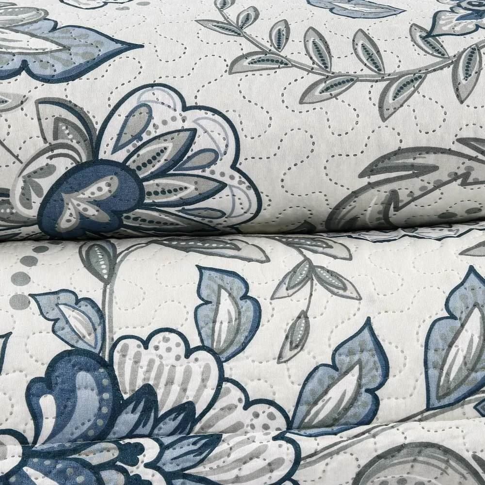 Kit Colcha Casal 100% Poliéster Havan Casa 3 Pçs - Naomi Floral