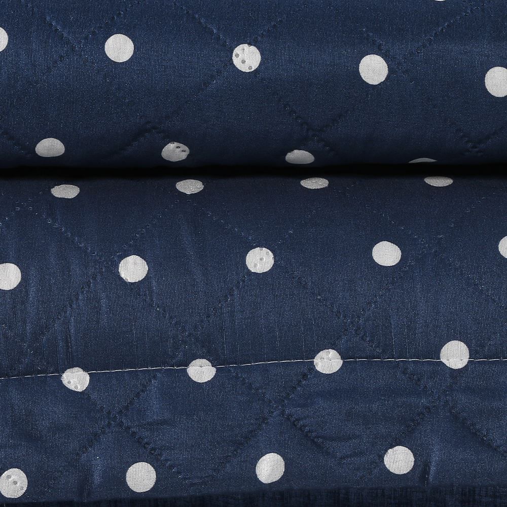 Kit Colcha Casal Dupla Face 150 Fios Versalhes Poá Havan Casa - Azul