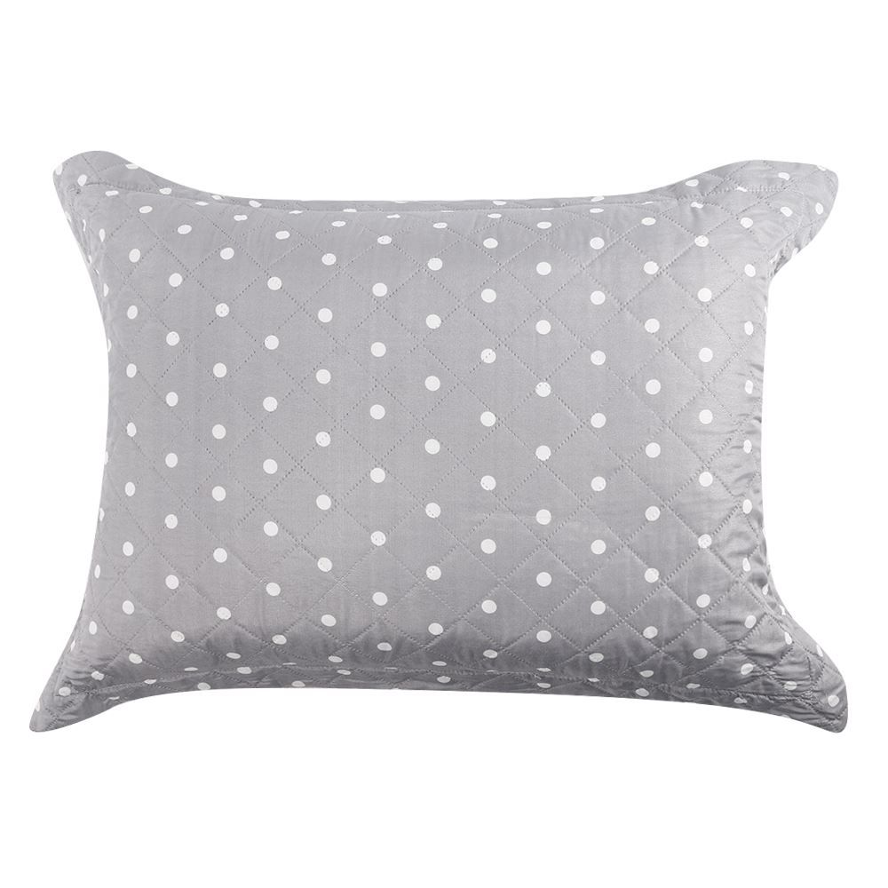 Kit Colcha King Dupla Face 150 Fios Versalhes Poá Havan Casa - Cinza Amianto