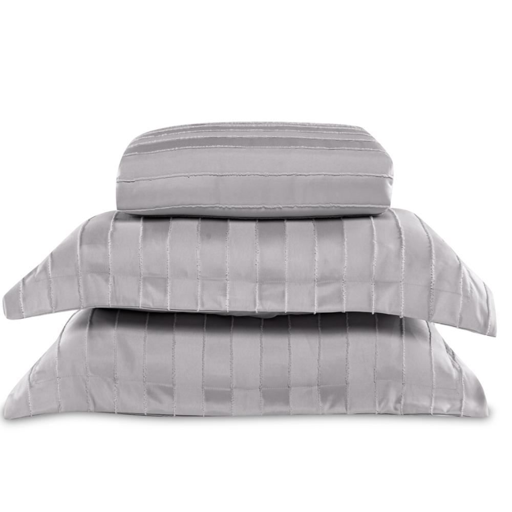 Kit Colcha King Lisa Premier Havan Casa 3 Pçs - Cinza
