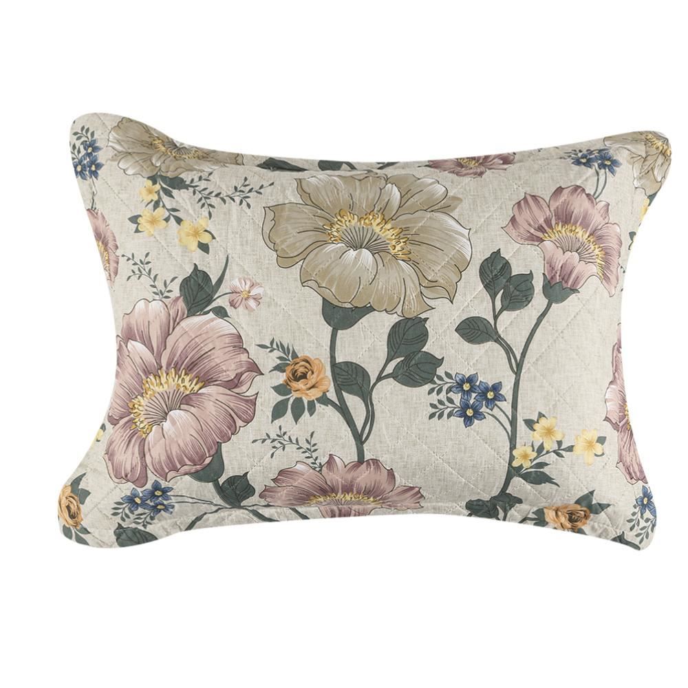 Kit Colcha Queen 100% Poliéster Versalhes Havan Casa 3 Pçs - Annie Bege Floral