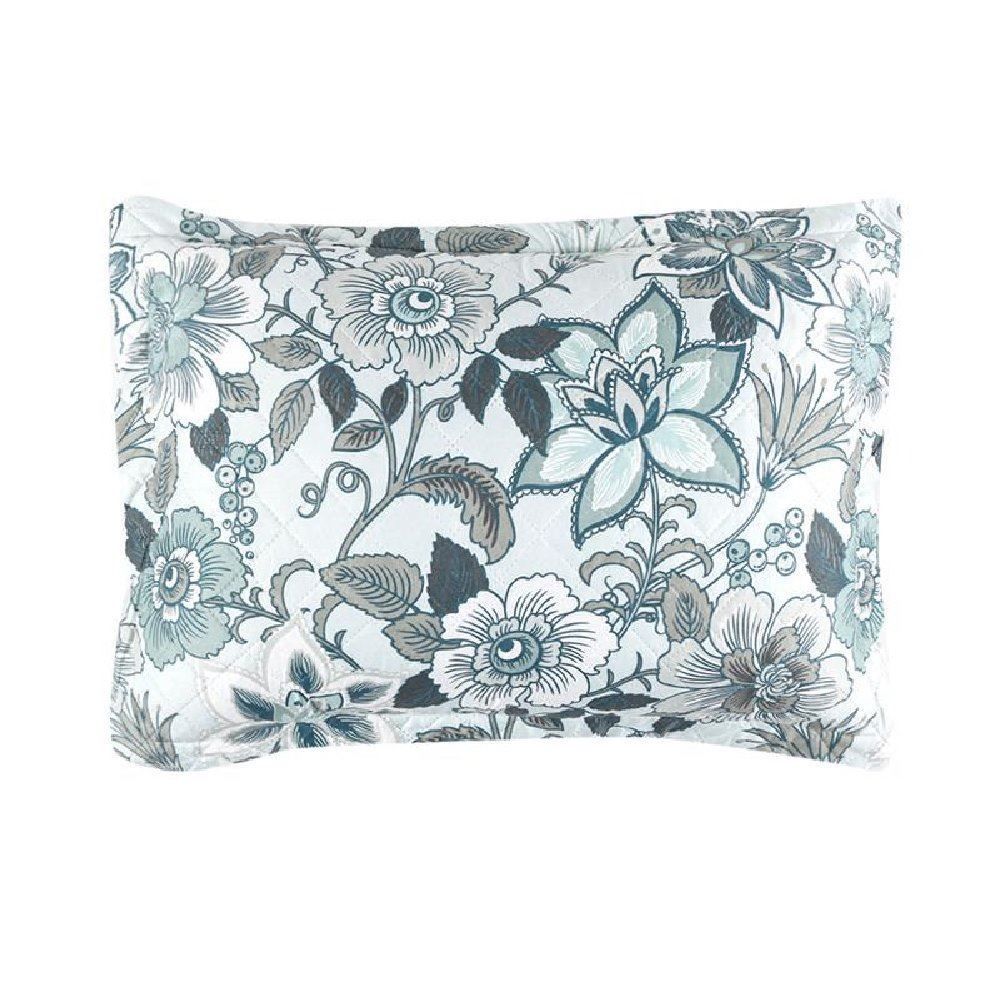 Kit Colcha Queen 100% Poliéster Versalhes Havan Casa 3 Pçs - Siena Cinza Floral