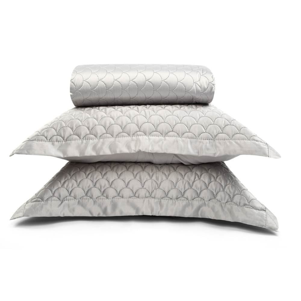 Kit Colcha Queen 100% Poliéster Havan Casa 3 Pçs - Prata