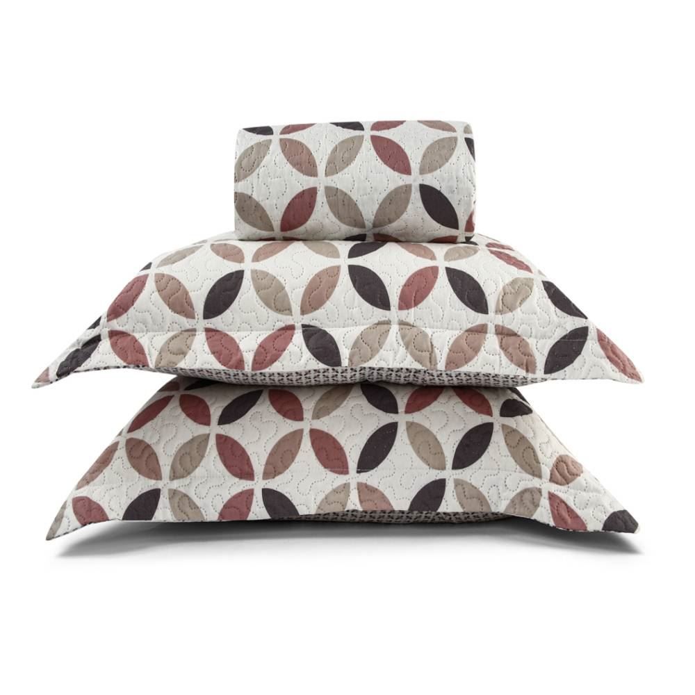 Kit Colcha Queen Havan Casa 3 Pçs - Devon Cinza Geo