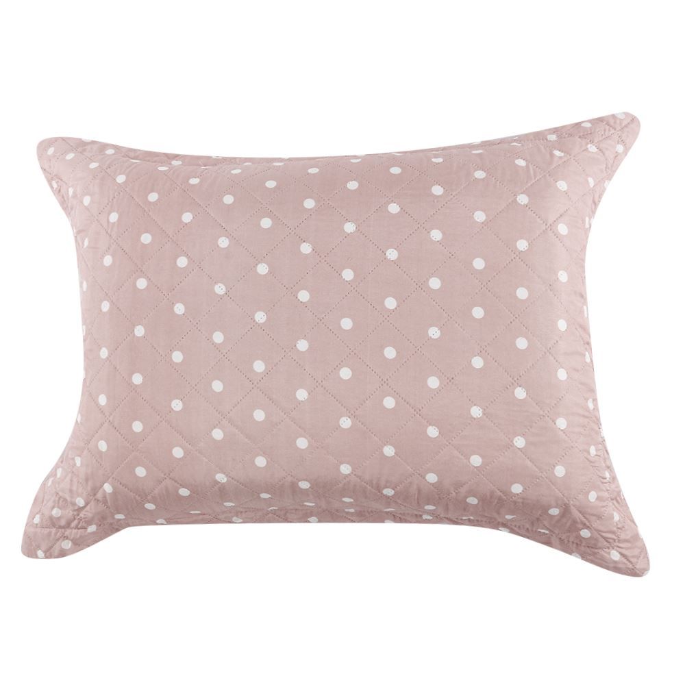 Kit Colcha Queen Dupla Face 150 Fios Versalhes Poá Havan Casa - Rosa Palido