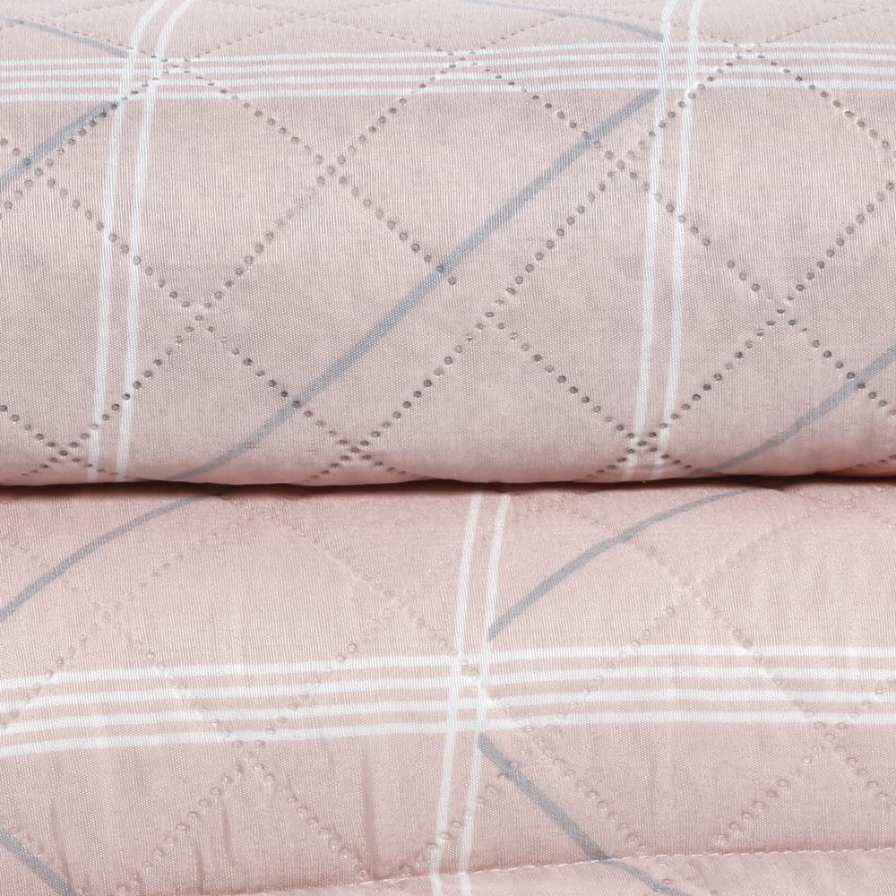 Kit Colcha Queen Estampada Versalhes 3 Peças Havan Casa - Toledo Rosa Geo