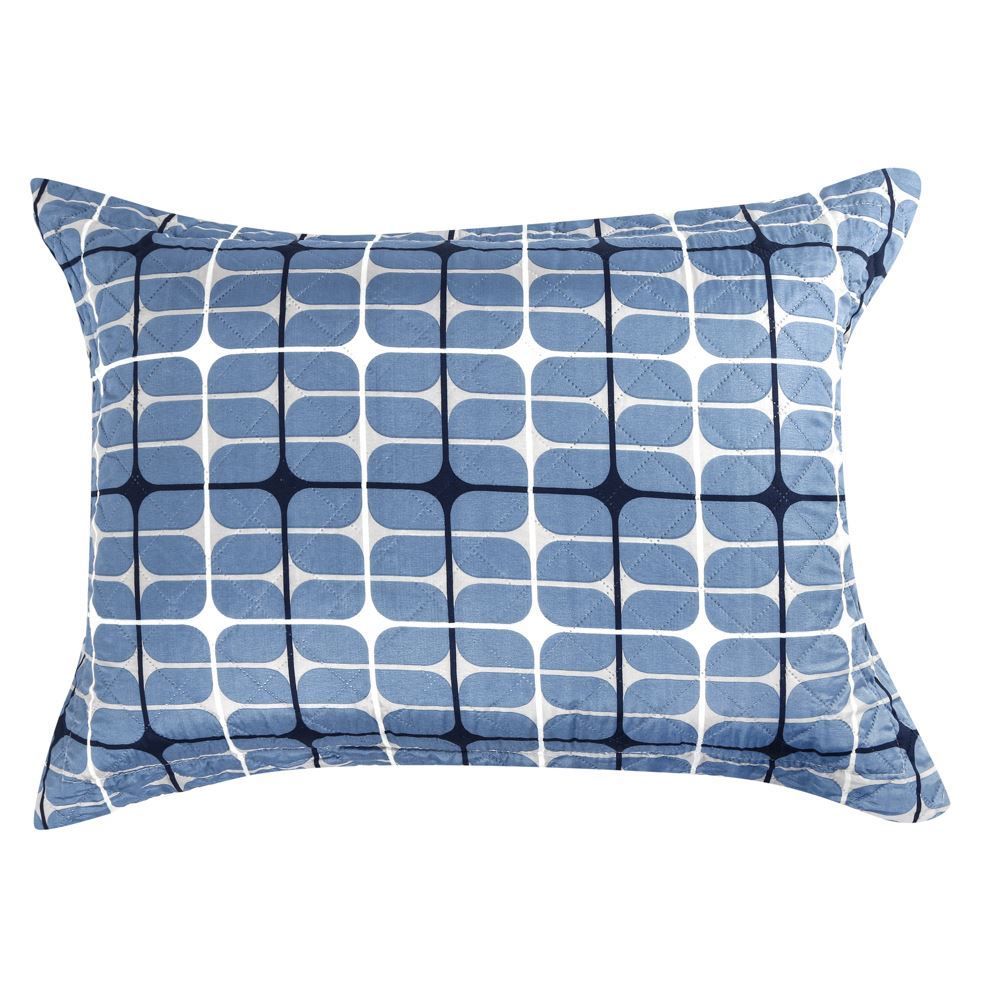 Kit Colcha Queen Estampada Versalhes 3 Peças Havan Casa - Sevilha Azul Geo