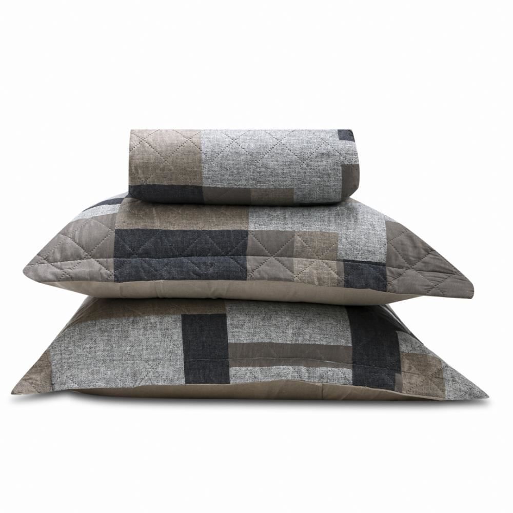 Kit Colcha Queen Estampada Versalhes 3 Peças Havan Casa - Milão Bege Geo