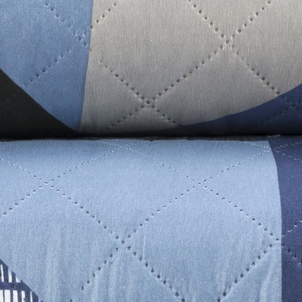 Kit Colcha Queen Estampada Versalhes 3 Peças Havan Casa - Napoles Azul Geo