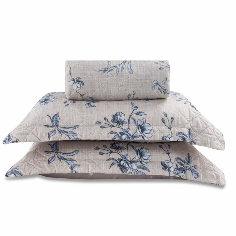 Kit Colcha Queen Estampada Versalhes 3 Peças Havan Casa - Arezzo Bege Floral