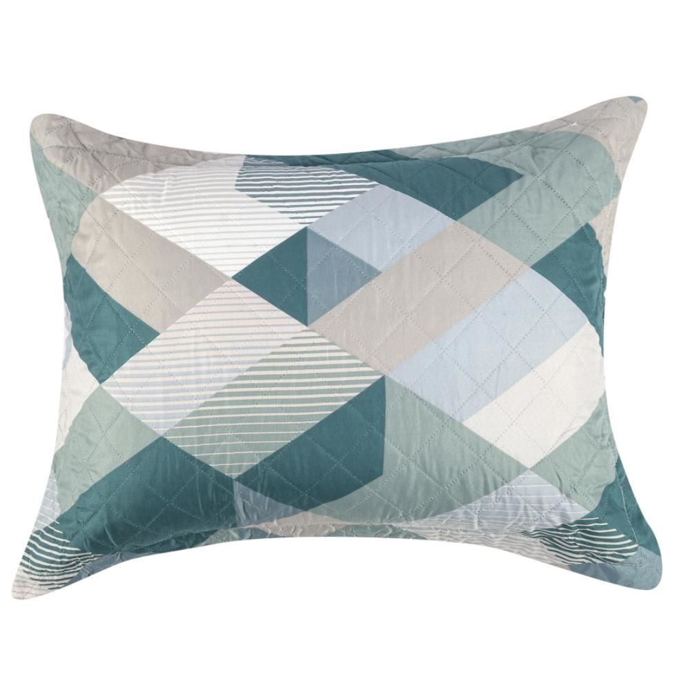 Kit Colcha Solteiro Estampada Versalhes 2 Peças Havan Casa - Alicante Verde Geo