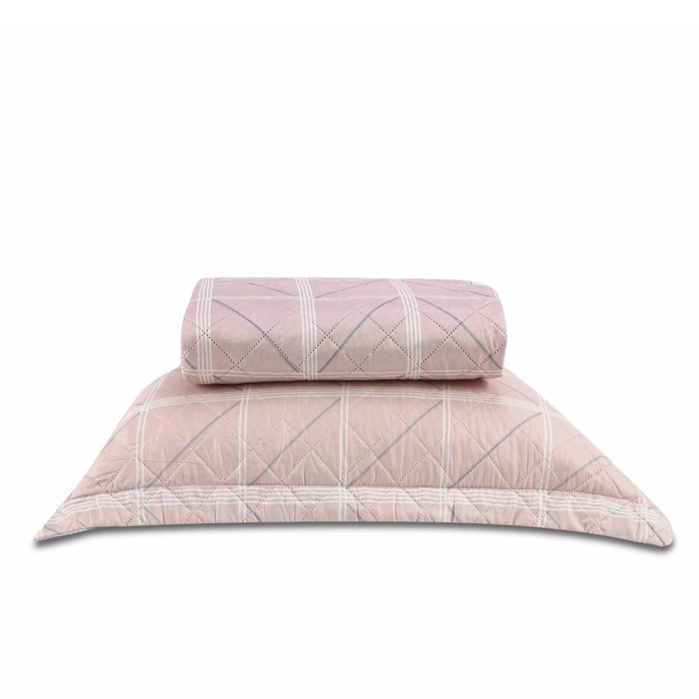 Kit Colcha Solteiro Estampada Versalhes 2 Peças Havan Casa - Toledo Rosa Geo