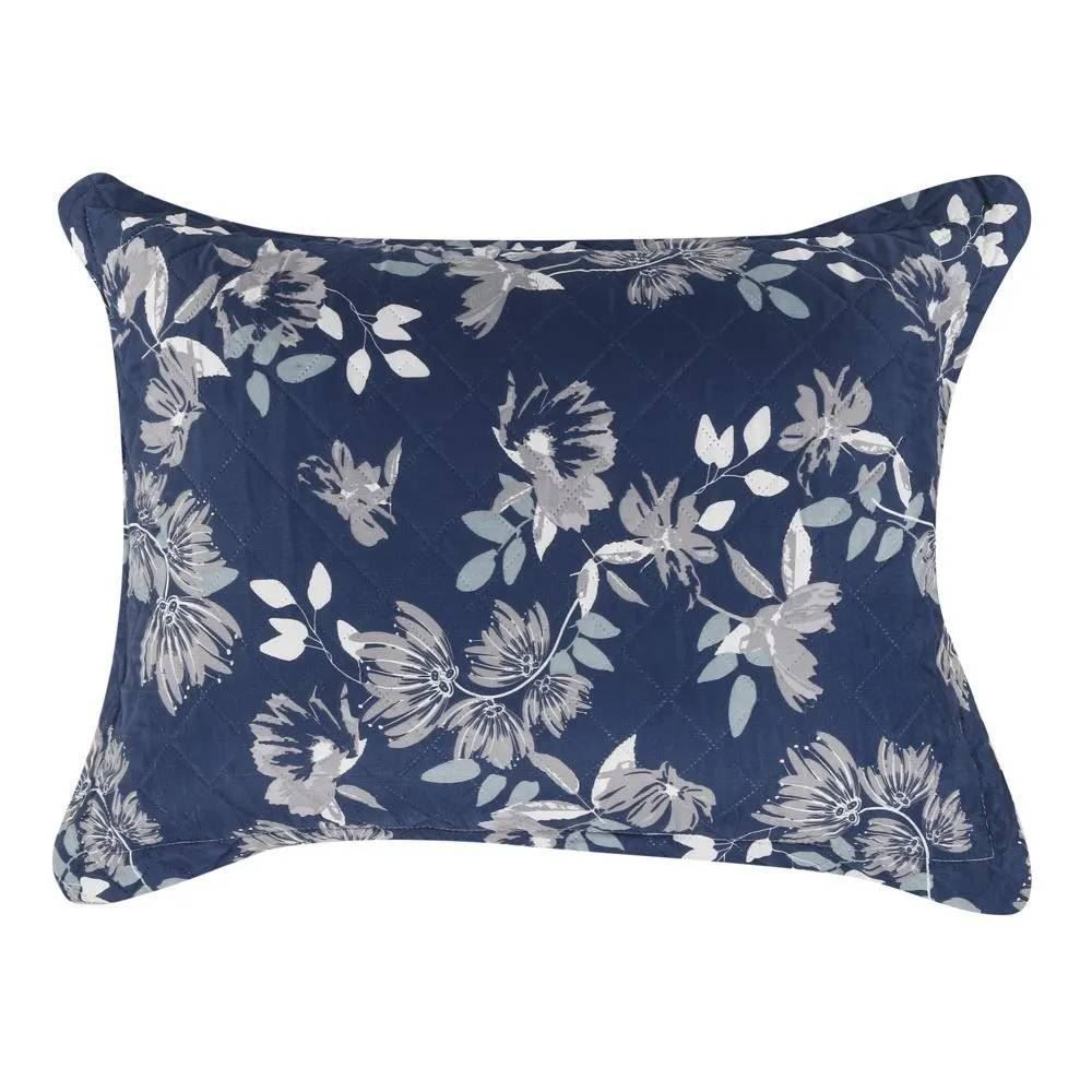 Kit Colcha Solteiro Estampada Versalhes Havan Casa 2 Pçs - Madri Cinza Floral