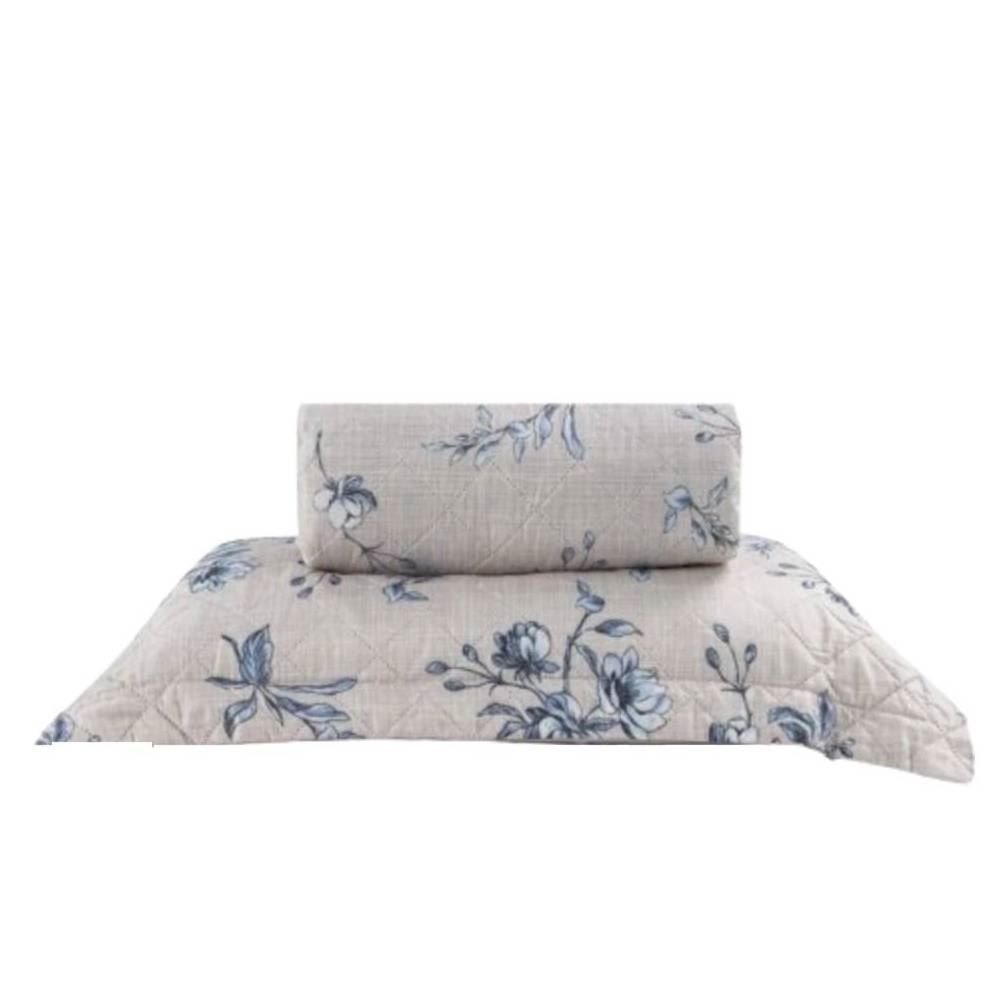 Kit Colcha Solteiro Estampada Versalhes Havan Casa 2 Pçs - Arezzo Bege Floral