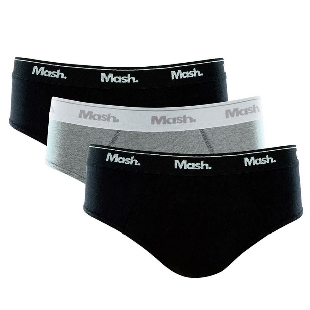 Kit com 3 Cuecas Slip Masculina Mash