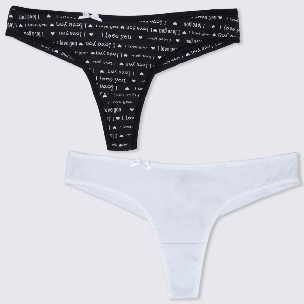 Kit Com Duas Calcinhas Fio Duplo Cotton Holla