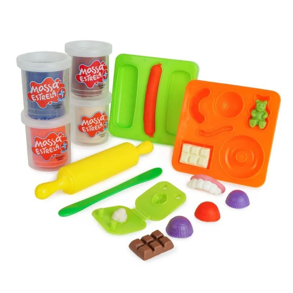 Kit Com Livro E Acessórios Massinha Pipocando Estrela - Diversos