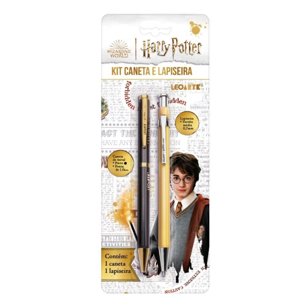 Kit Escolar Harry Potter Caneta e Lapiseira Leoarte - 2 Peças
