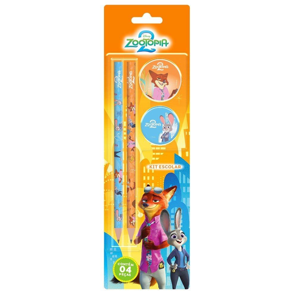 Kit Escolar Zootopia Tris - 4 Peças