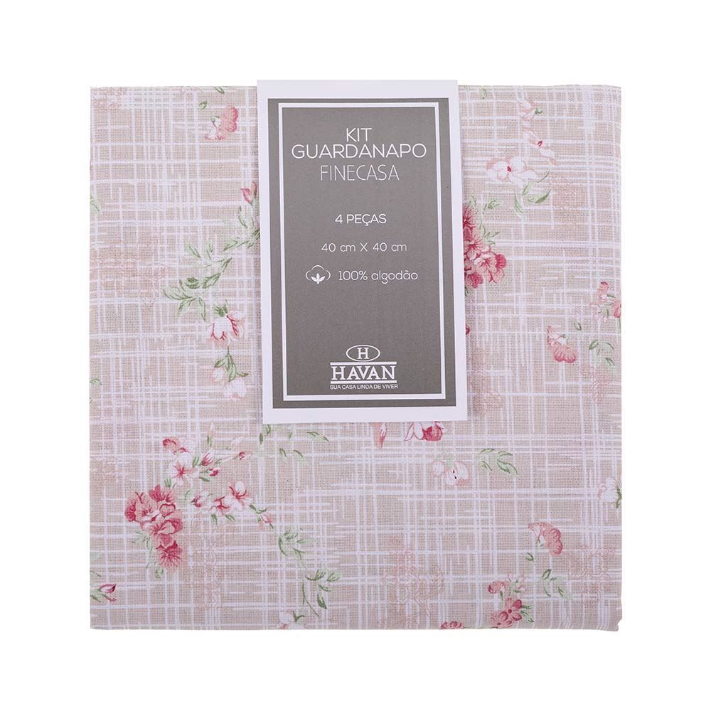 Kit Guardanapo 4 Peças New Home Estampado - Floratta