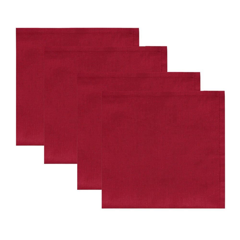 Kit Guardanapo 4 Peças New Home Liso - Vermelho