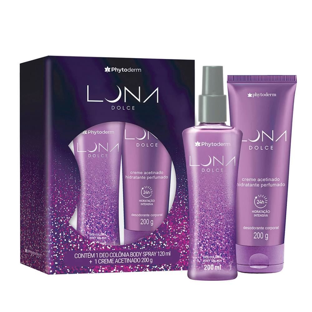 Kit Luna Dolce Body Splash E Hidratante Acetinado Phytoderm - Feminino