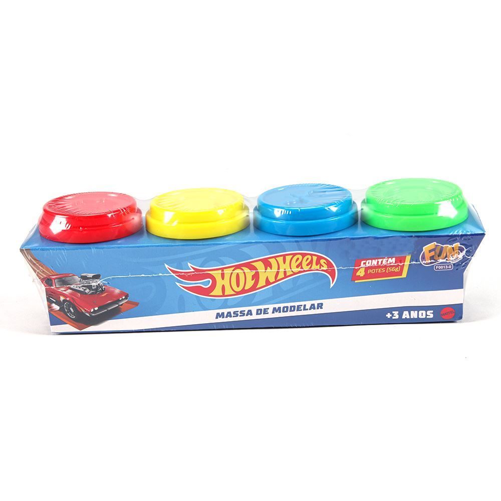 Kit Massinha Hot Wheels 4 Potes Fun - F0013-0
