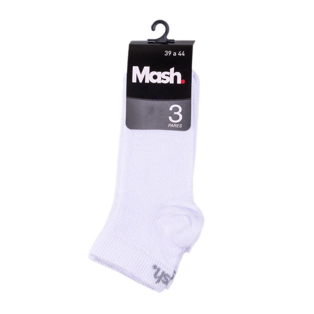 Kit Meia 03 Pares Cano Curto 39-44 Mash - Branco
