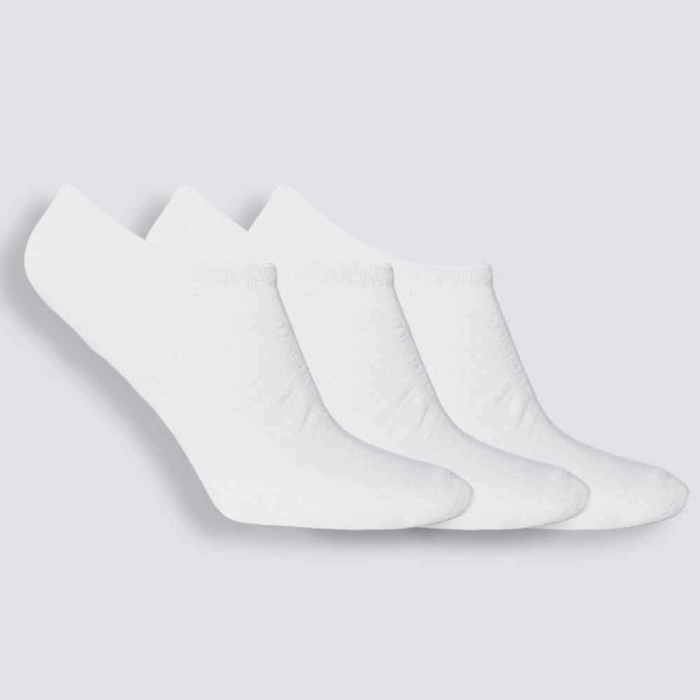 Kit Meia Masculina Com 3 Pares Cano Invisível Risk - Branco 39/43