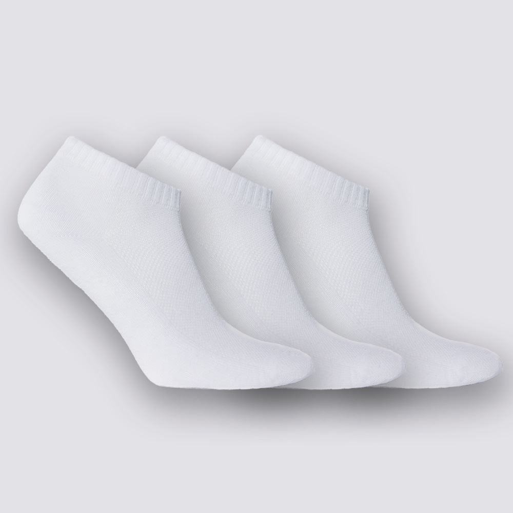 Kit Meia Feminina Com 3 Pares Cano Curto Holla - Branco 34/39