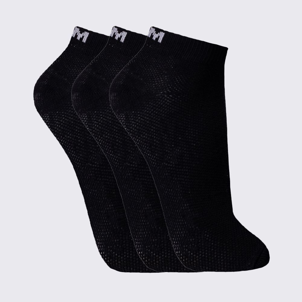 Kit Meia Feminina com 3 Pares Cano Curto Mash - PT/PT/PT 34/38
