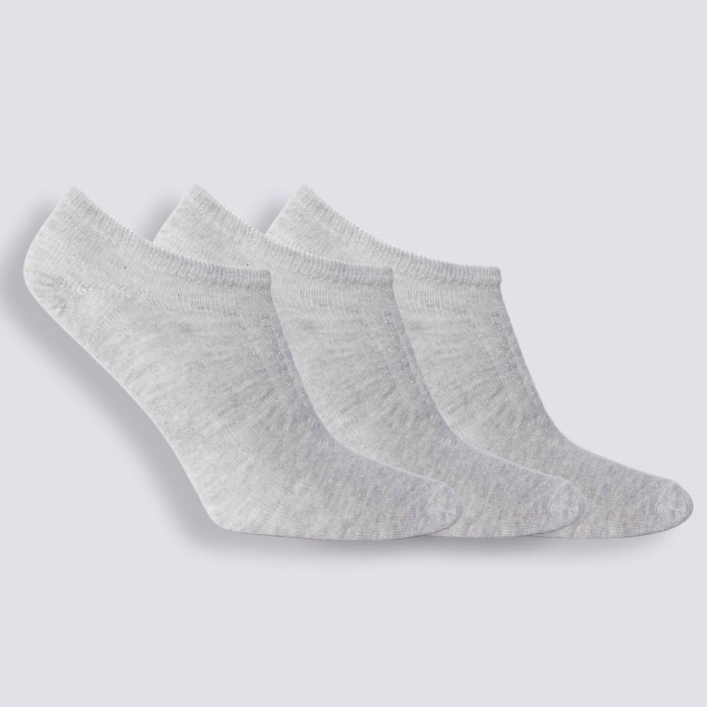 Kit Meia Feminina Invisível Com 3 Pares Holla - Cinza 34-39