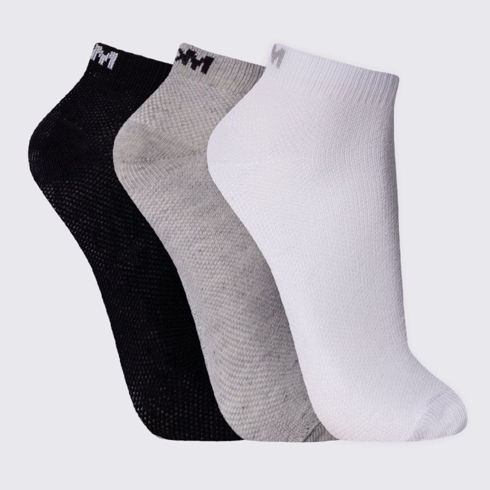 Kit Meia Masculina com 3 Pares Cano Curto Mash - Br/Mc/Pt 39/44