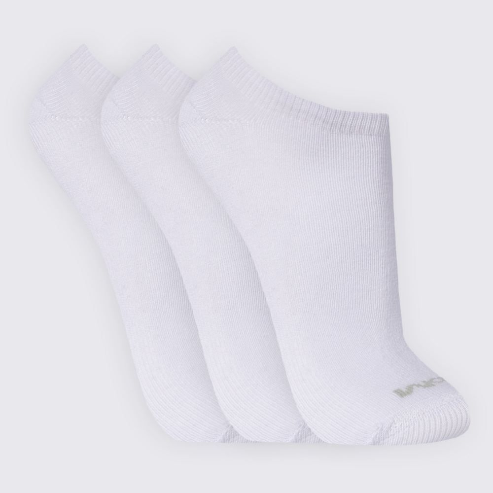 Kit Meia Masculina com 3 Pares Cano Invisível Mash - Branco 39/43