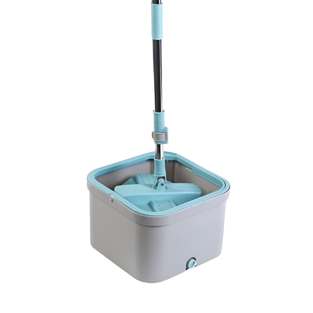 Kit Mop Com Centrífuga Quadrado Havan Casa 3 Peças - Cinza e Azul