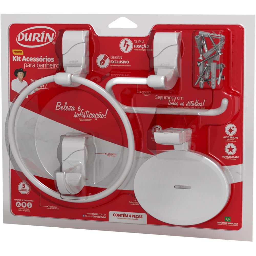 Kit Para Banheiro Sofisticato 4 Peças Durin