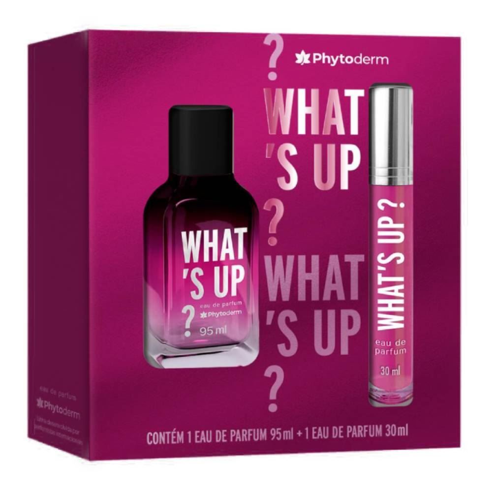 Kit Perfume Feminino Whats Up 95Ml + Perfume De Bolsa Whats Up 30Ml - Phytoderm