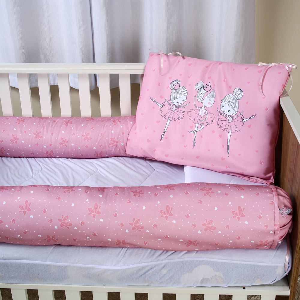Kit Protetor De Berço Slim Havan Baby 3 Pçs - Bailarina