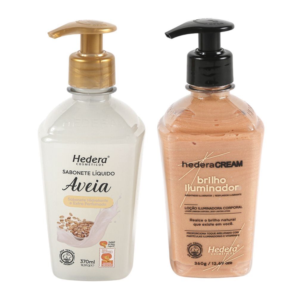Kit Sabonete Líquido Aveia E Loção Iluminadora Hedera - Feminino