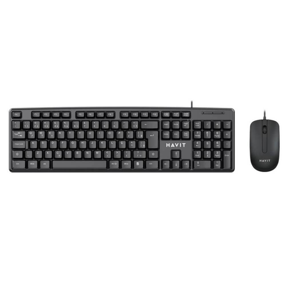Kit Teclado E Mouse Com Fio Havit Kb271cm - Preto