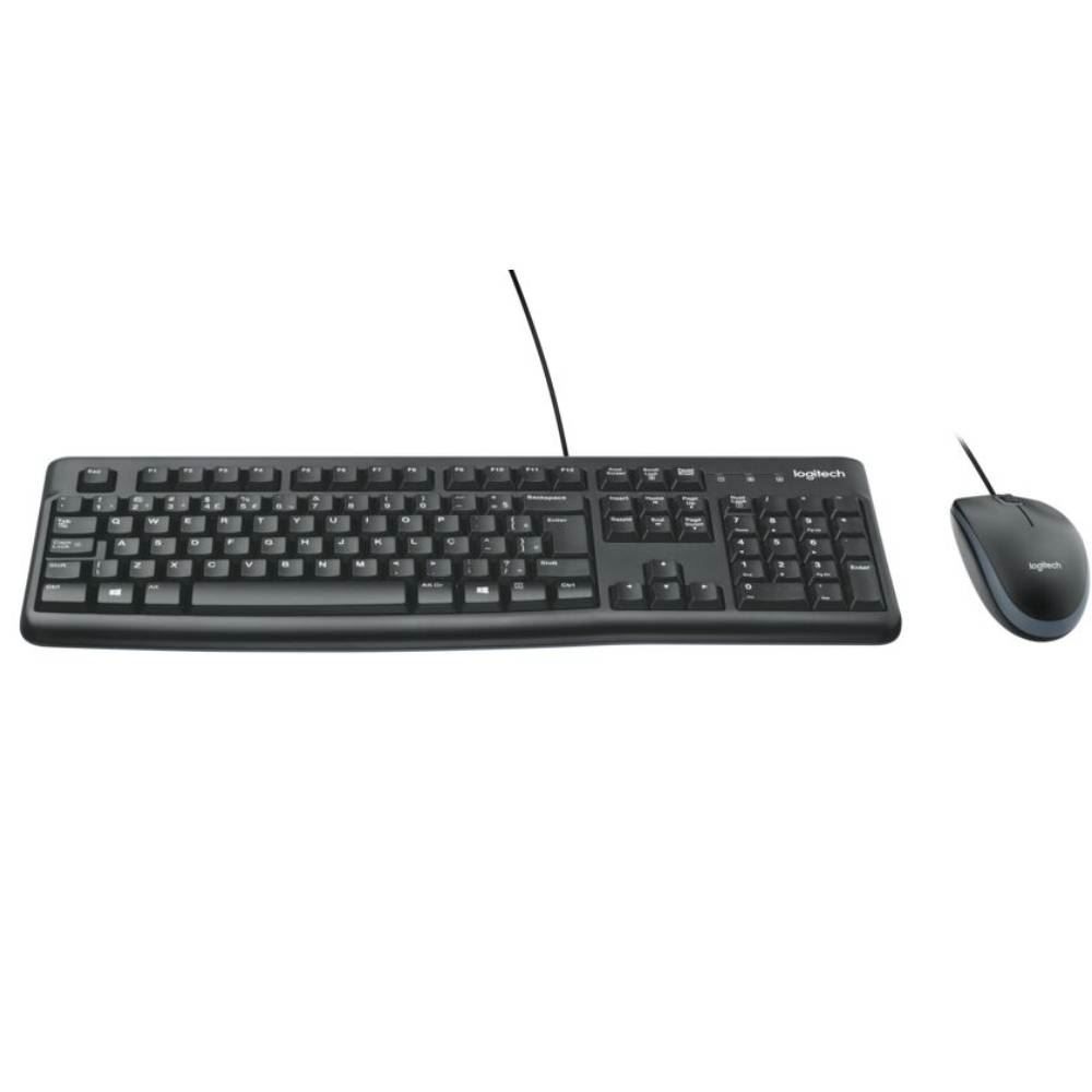 Kit Teclado E Mouse Logitech Com Fio - Preto