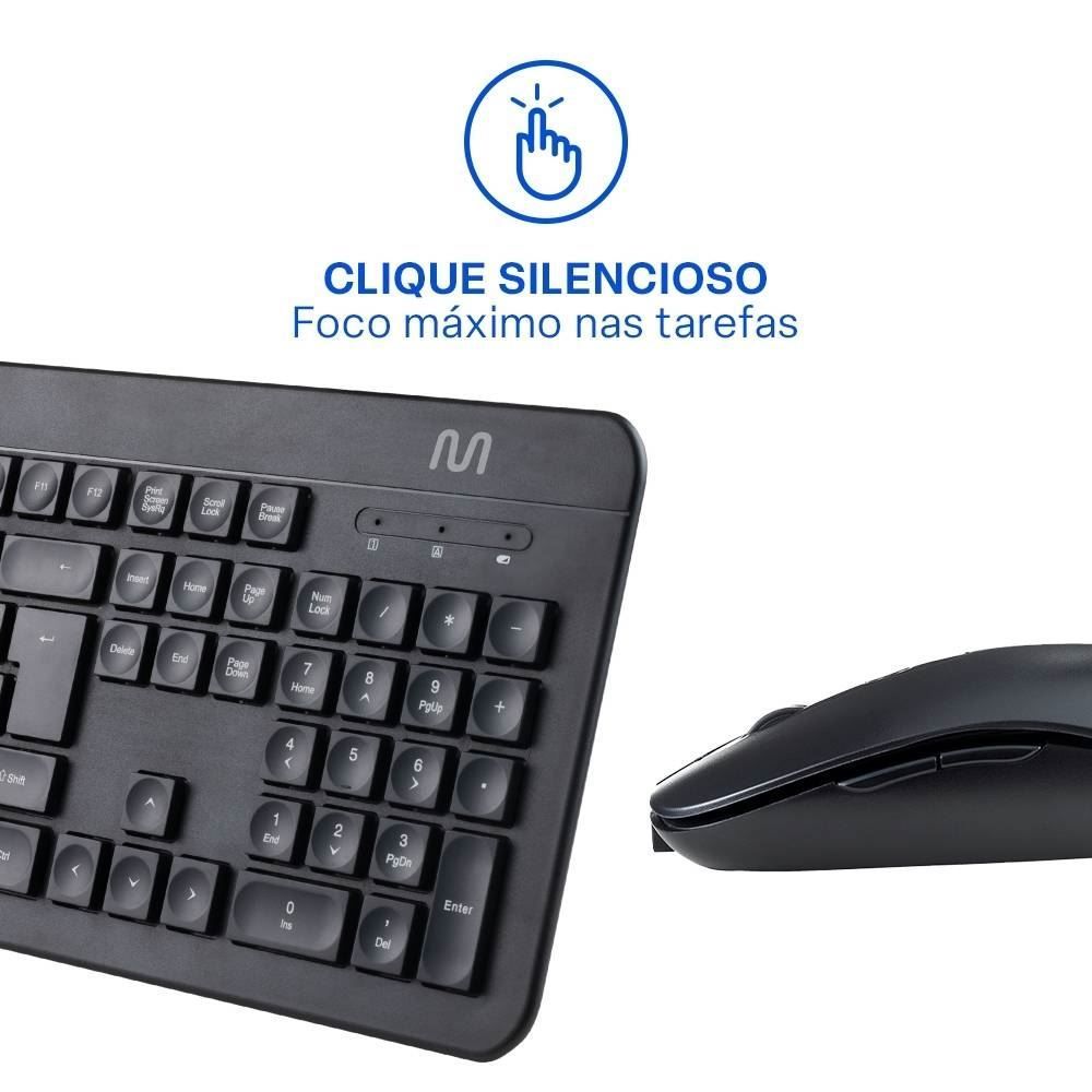 Kit Teclado E Mouse Sem Fio Multi Tc250 - Preto