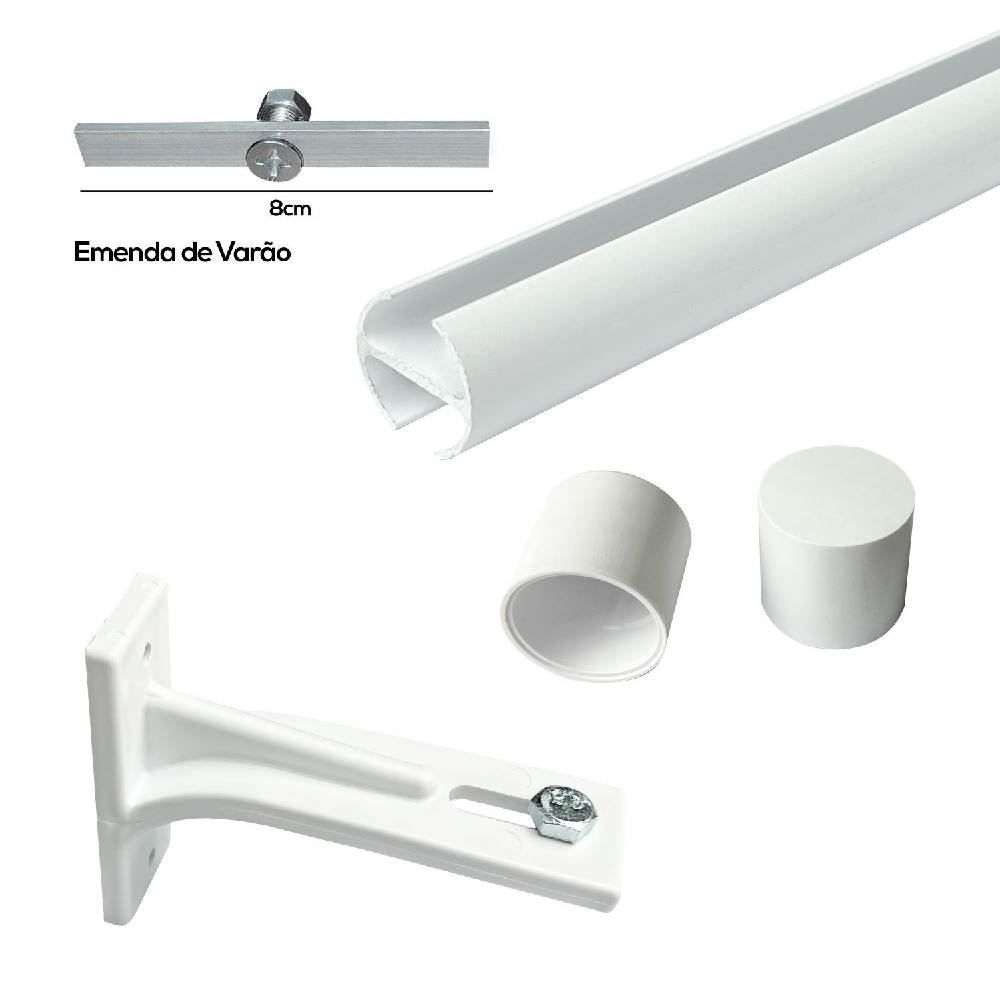 Kit Trilho Deslizante Inove 2,50 m Havan Casa - Branco Fosco