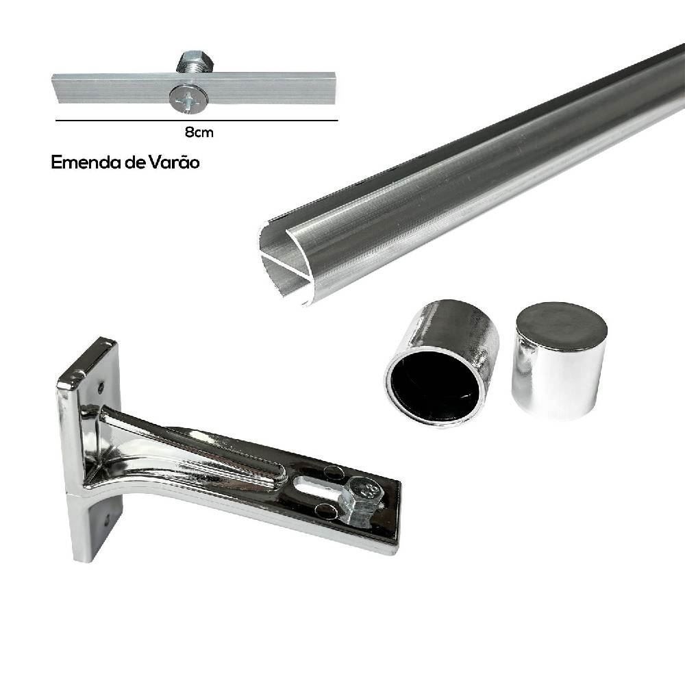 Kit Trilho Deslizante Inove 3,00 m Havan Casa - Cromado